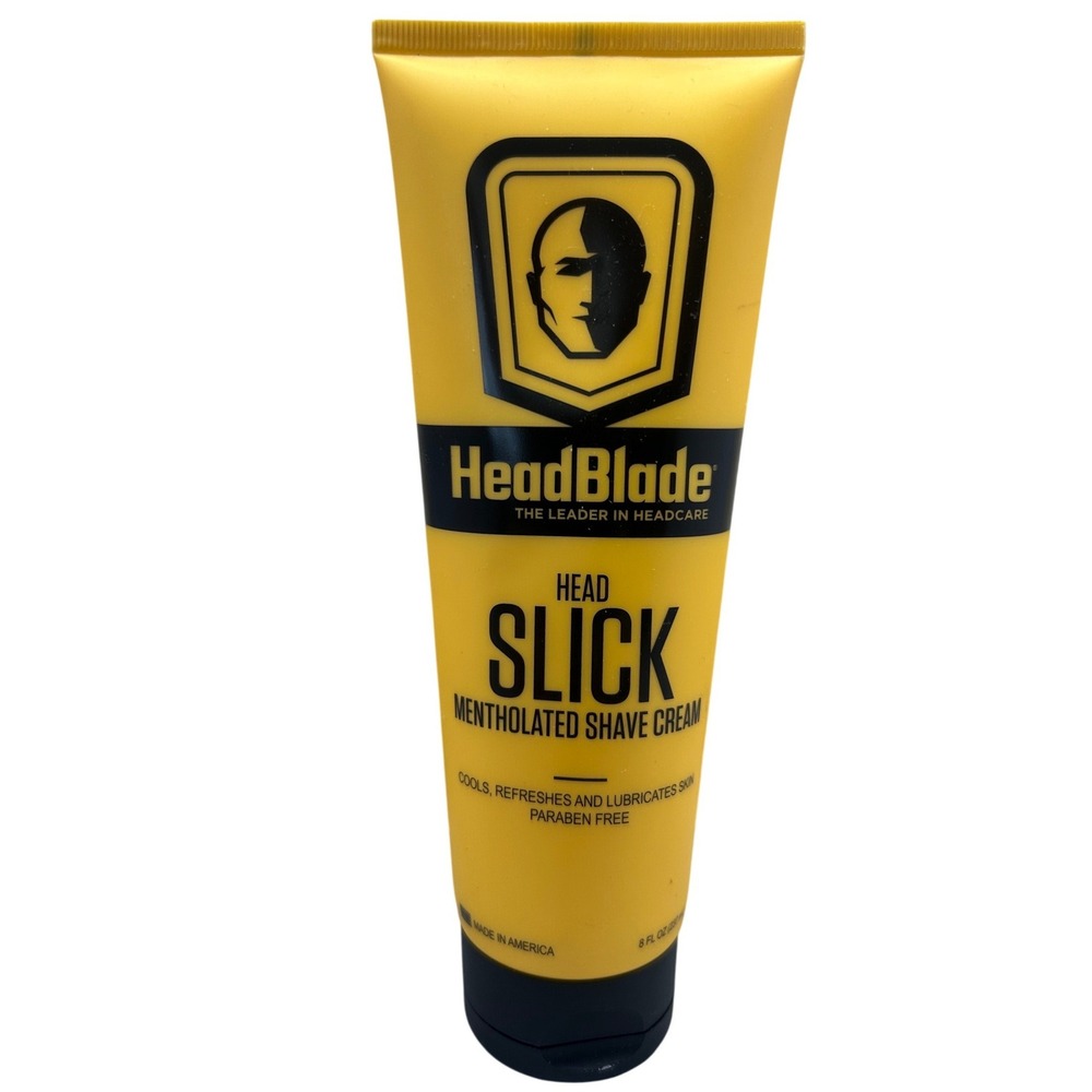 HeadBlade‎ HeadSlick Mentholated Shave Cream 8oz Tube Paraben Free Mens Grooming